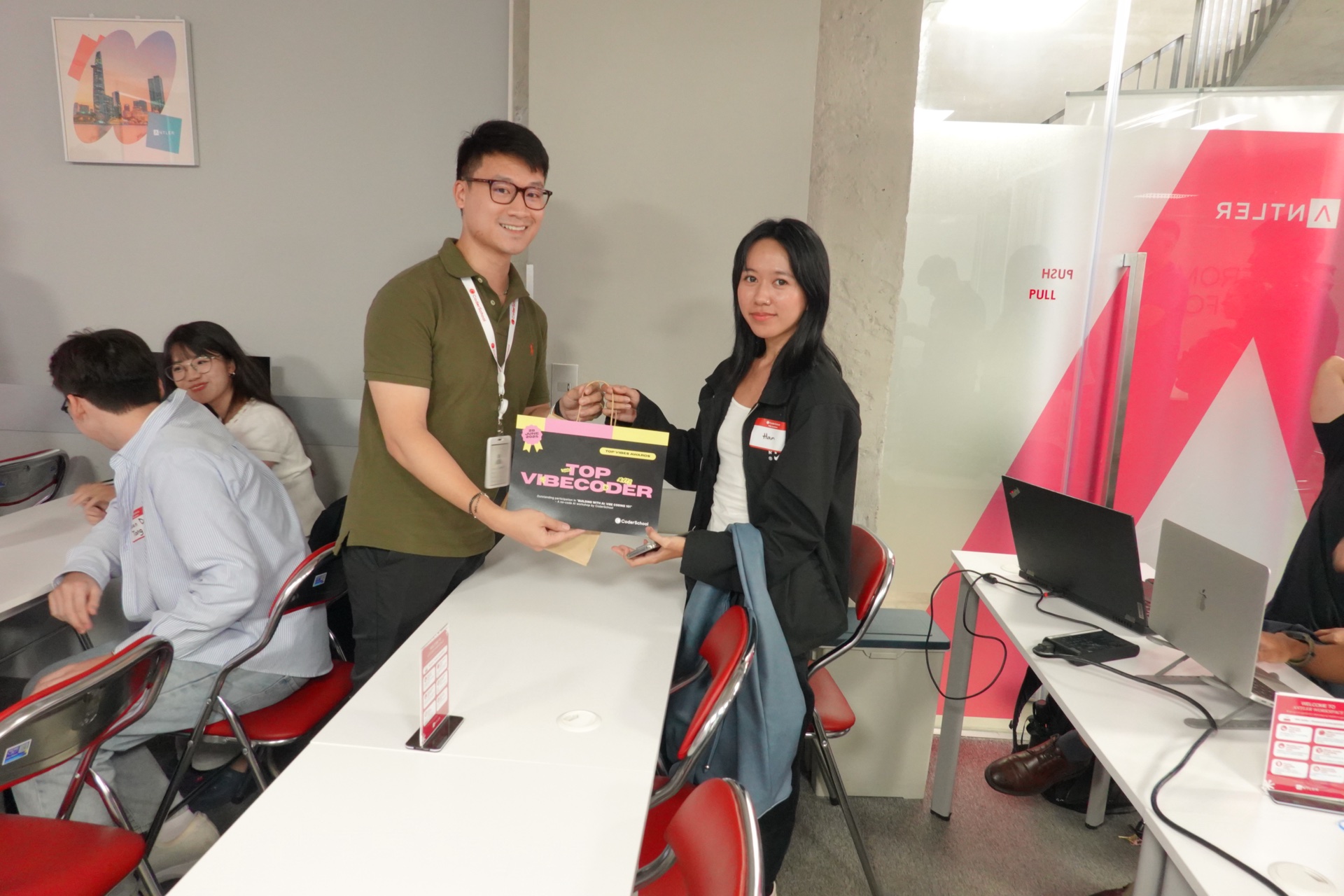 Weekend coding intensive - students working together